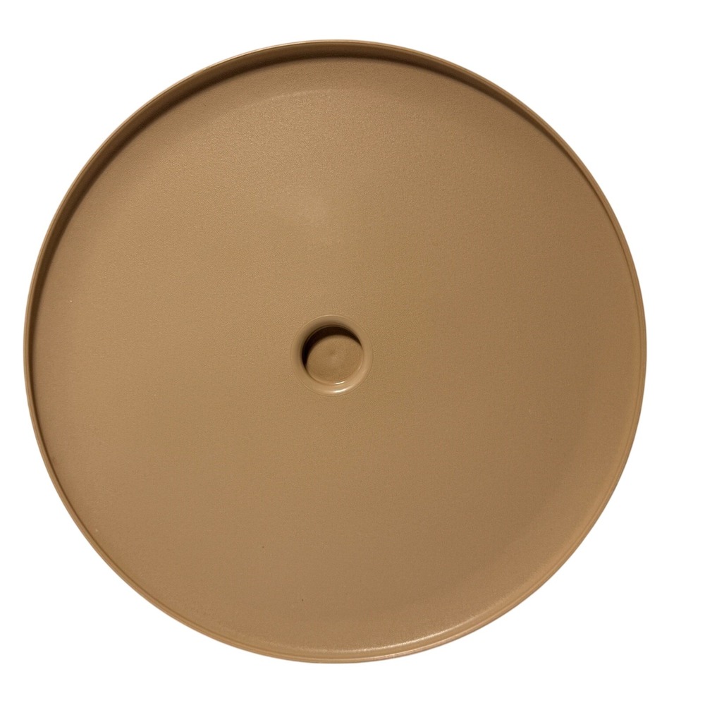 Tupperware Vintage Chip n Dip Serving Tray Tan Almond Round Platter 492-5 USA